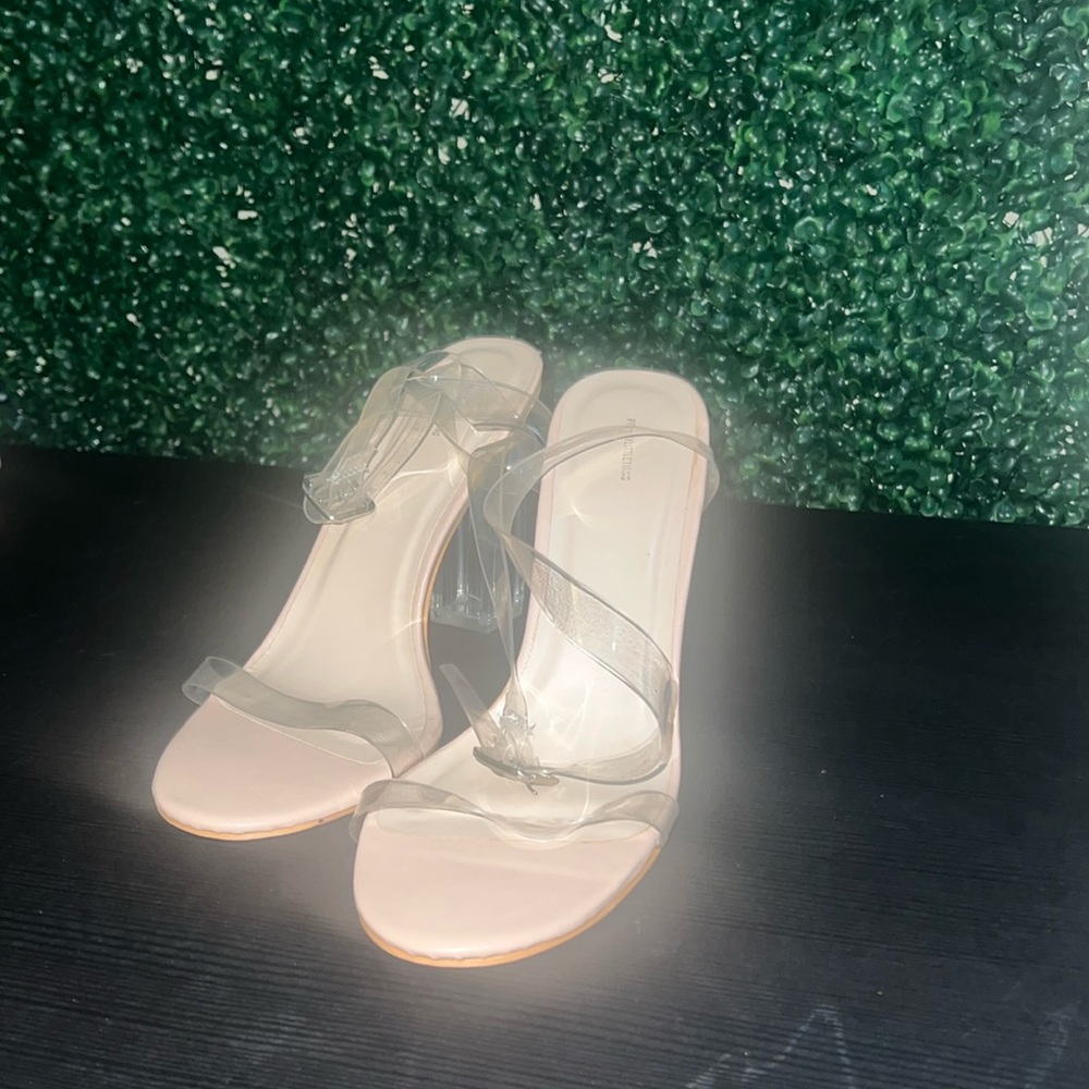 Pretty Little thing clear sandal heels size 8